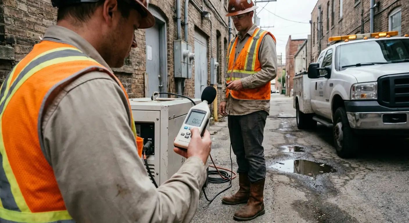 Sound attenuated generator placement and logistics in Delray Beach, FL