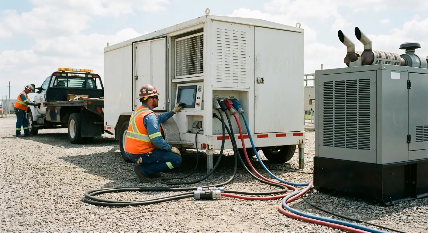 Load bank testing equipment setup in Delray Beach, FL