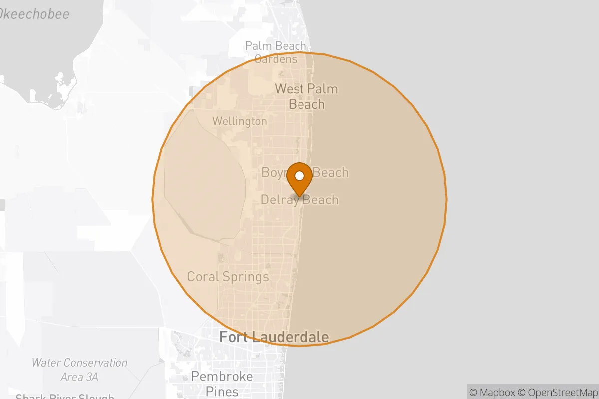 service area service area map in Delray Beach, FL